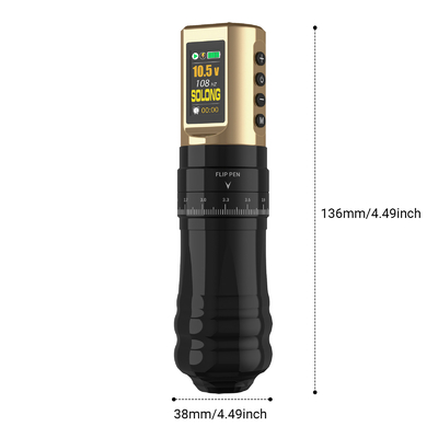 CNC 싱글 충전 내구성 모델 스트로크 조정 가능한 문신 머신 펜 1800 MAh 예술가의 사용 신체 예술